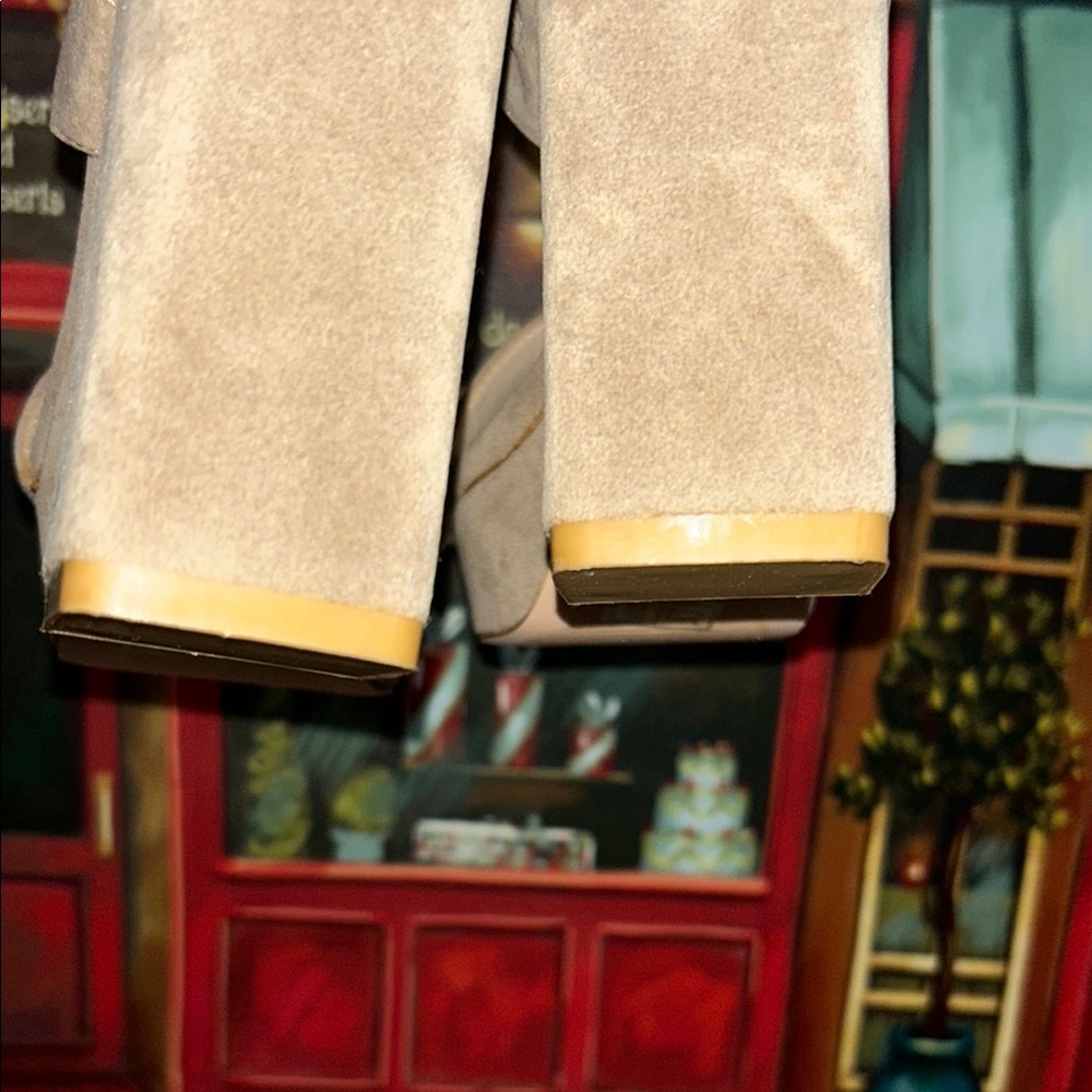Oasis Tan Platform Sandals with Ankle Cuffs - Picture 10 of 14